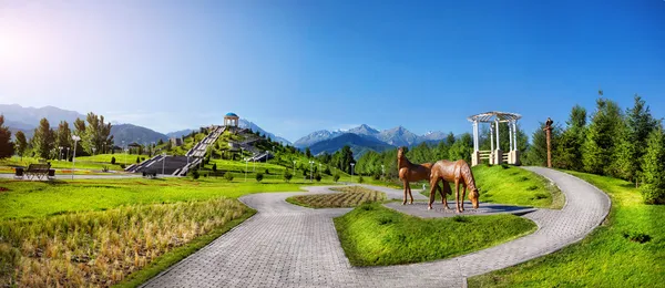 Пано Алматинский парк — стоковое фото
