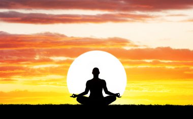 Yoga meditasyon siluet