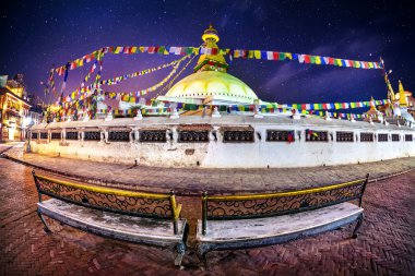 bodhnath stupa, gece