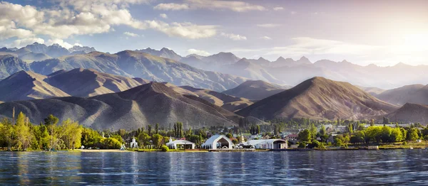 Issyk Kul panorama lago — Foto Stock