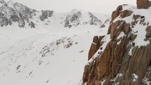 Aerial landscape of beautiful winter mountains — Stock Video