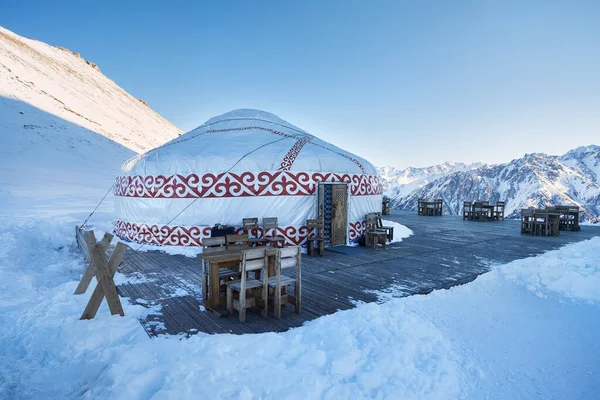 Hotel Ristorante Yurt Complesso Residenziale Nomade Ski Resort Shymbulak Almaty — Foto Stock