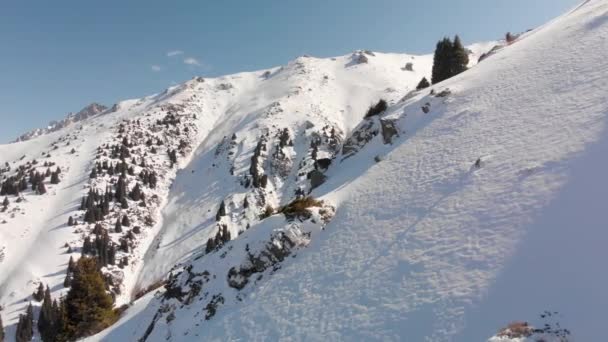 Légi táj gyönyörű téli hegyek — Stock videók