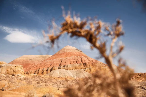Landscape Red Stripe Bizarre Layered Mountains Canyon Beautiful Desert Park — Stock Photo, Image