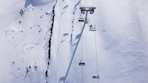 Ski mountain resort Shymbulak and lift cable car in Almaty Kazakhstan — Stockvideo