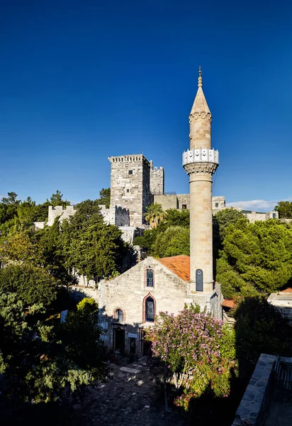 Famous Mosque Tower Bodrum Castle Museum Sea Turkey — Stock Photo, Image