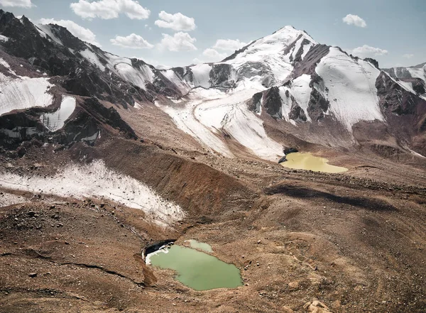 Beau Paysage Des Lacs Montagne Glaciers Avec Sommet Calotte Neigeuse — Photo