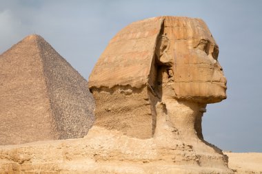 Sfenks ve piramit khafre, cairo, Mısır