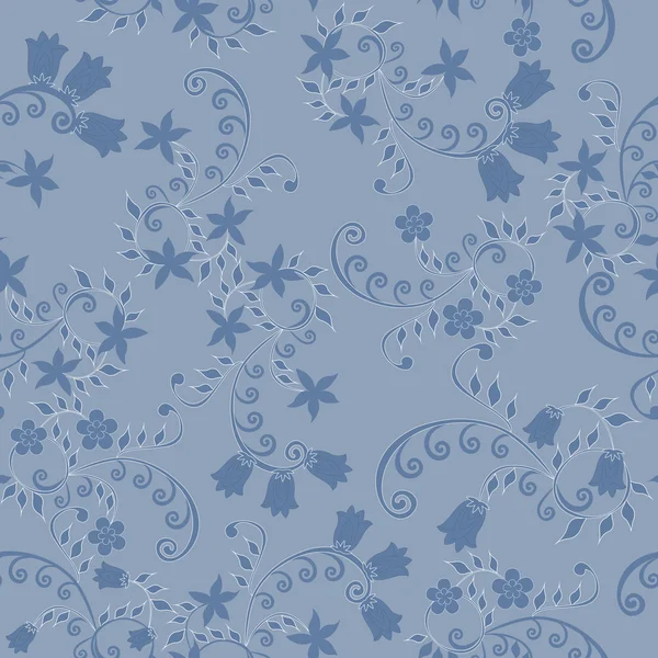 Pola bunga biru - Stok Vektor