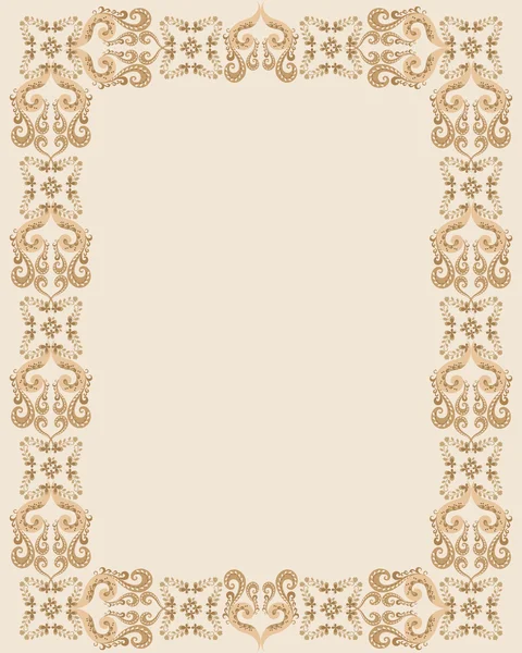 Marco rectangular con diseño gótico marrón — Archivo Imágenes Vectoriales