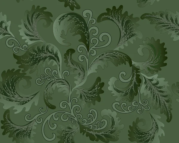緑色の葉状パターン — ストックベクタ
