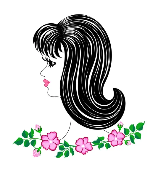 Profile girl on a white background — Stock Vector