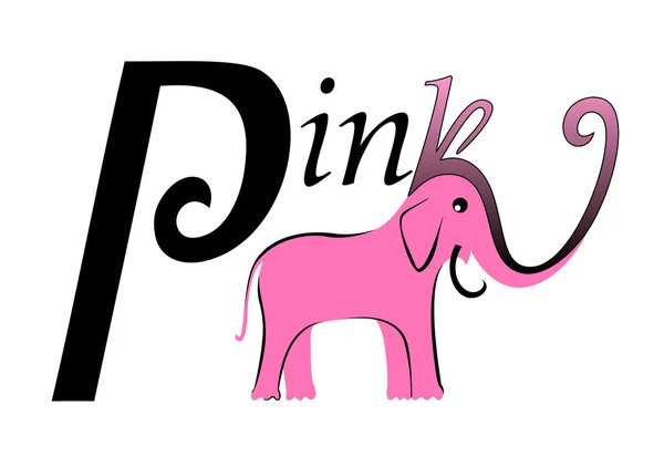 Pink elephant logo — Stock Vector