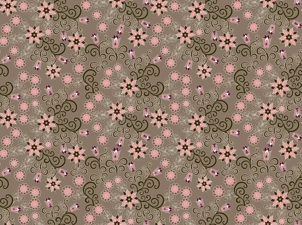 Pattern with small pink flowers — Stock Vector