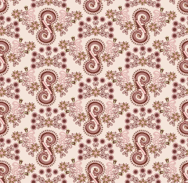 Patrón rosa con un florecimiento decorativo — Vector de stock