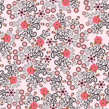 parlak pembe ebegümeci ile Seamless Modeli