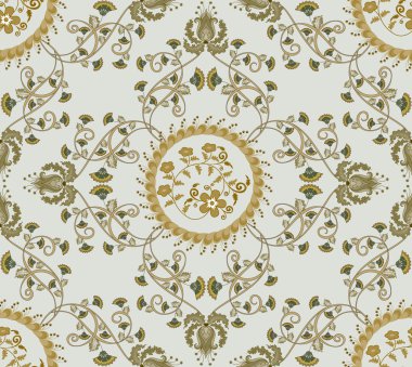 karanfil ve çan ile bej renkli desen