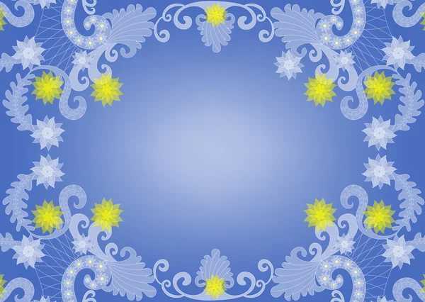 Encadré avec paisley bleu clair — Image vectorielle