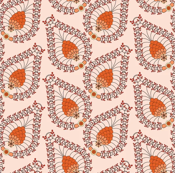Orange pattern made of small leaves — Stock Vector