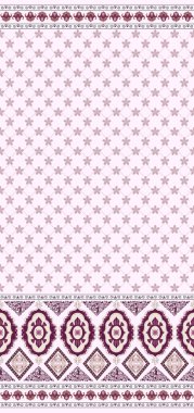 Küçük çiçekler ve geniş kenarlıklı desen