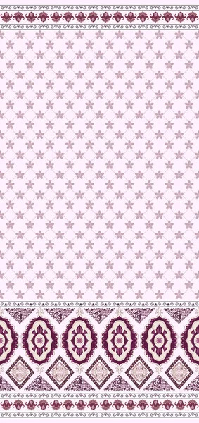 Pattern with small flowers and a wide border — Stock Vector