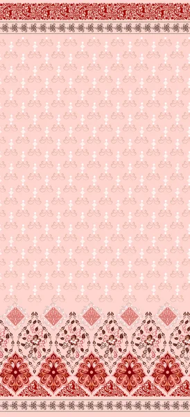 Seamless pattern in pink colors with a wide border — Stock Vector