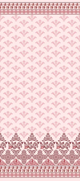 Pink seamless pattern with wide border — Stock Vector