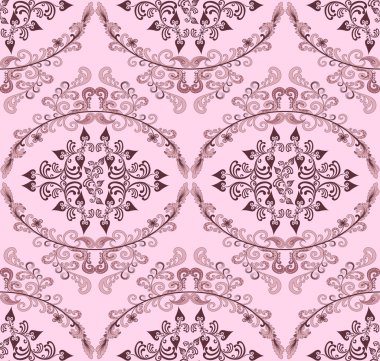 figürlü yaprakları ile Seamless Modeli bordo