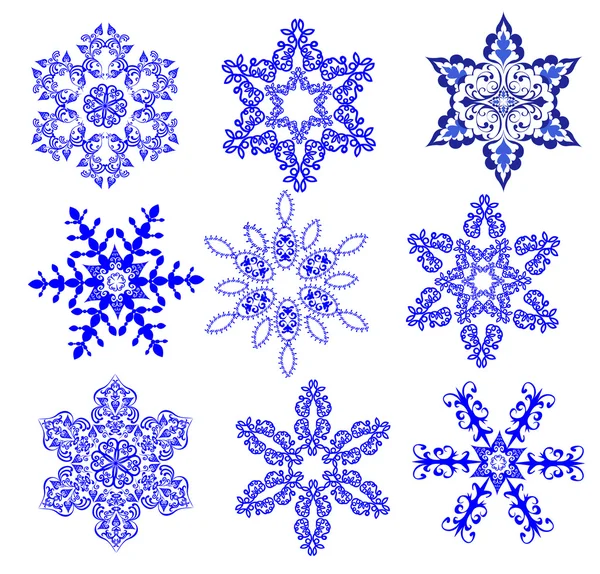 Kolekcja ikona płatki śniegu — Wektor stockowy