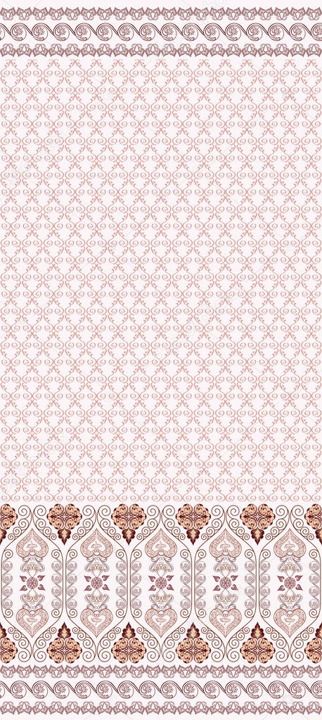 seamless abstract pattern with wide border in pastel brown color