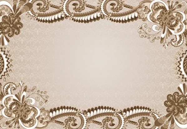Рамка з рельєфним візерунком в стилі рококо — стокове фото
