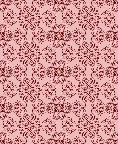 Dark burgundy pattern on a pink background — Stock Vector