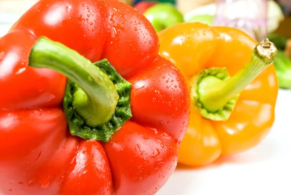 Colored paprika (pepper) isolated on a white background — Stock Photo, Image