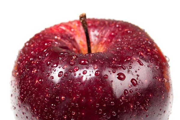 Κόκκινο μήλο. μακροεντολή. — Φωτογραφία Αρχείου