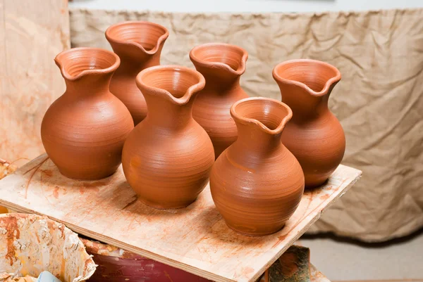 Pots in workshop — Stock Photo, Image