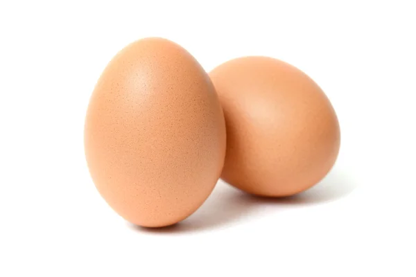 Two eggs are isolated on a white background — Stock Photo, Image