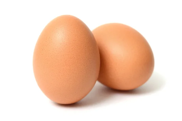 Two eggs are isolated on a white background — Stock Photo, Image