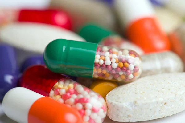 Different pills, close-up — Stock Photo, Image