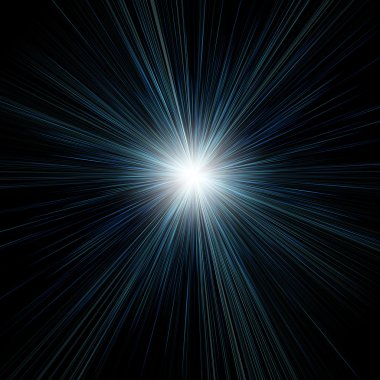 Güneş ve güneş ışınları siyah bir arka plan üzerinde