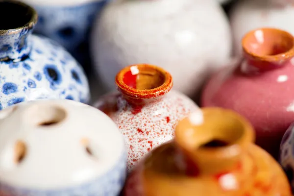 Keramische potten in glazuur — Stockfoto