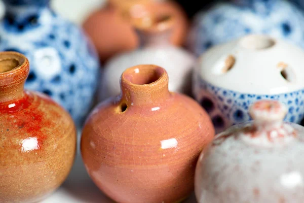 Ceramic pots in glaze — Stock Photo, Image