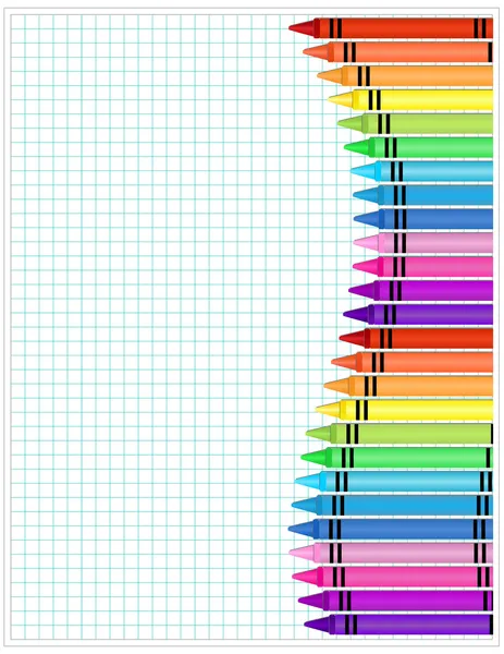 Lápices de colores sobre papel — Vector de stock