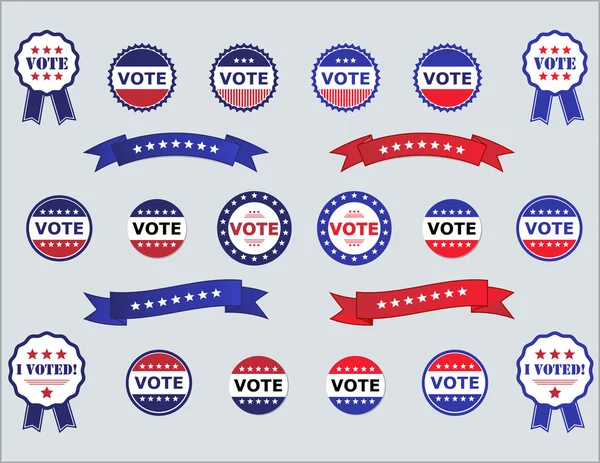 Emblemas de votação e adesivos para eleições —  Vetores de Stock