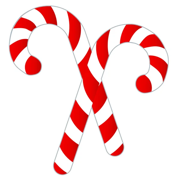 Candy Canes Isolated on White — Stock Vector