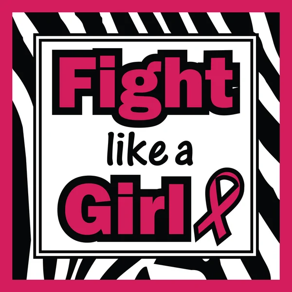 乳房癌意識 - 女の子のような戦い — ストックベクタ