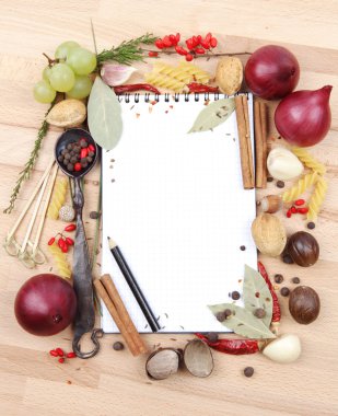 yemek tarifleri ve baharat için defter
