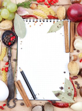 yemek tarifleri ve baharat için defter