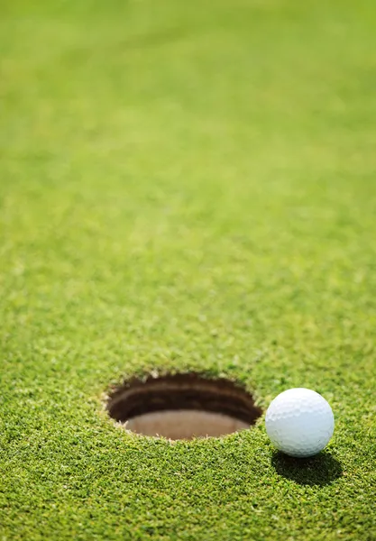 Golfboll på läppen Cup — Stockfoto