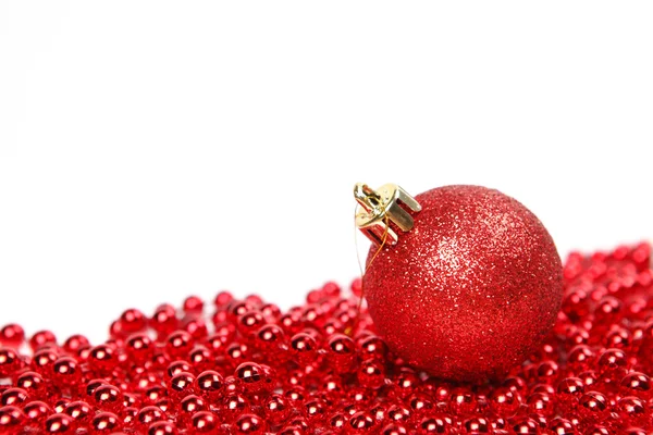 Red christmas ball isolated on white background — Stock Photo, Image