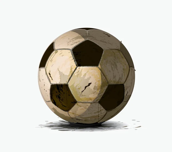 Vieux ballon de football — Image vectorielle